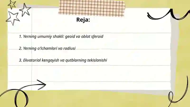 Yerning umumiy shakli: geoid va oblat sferoid 2