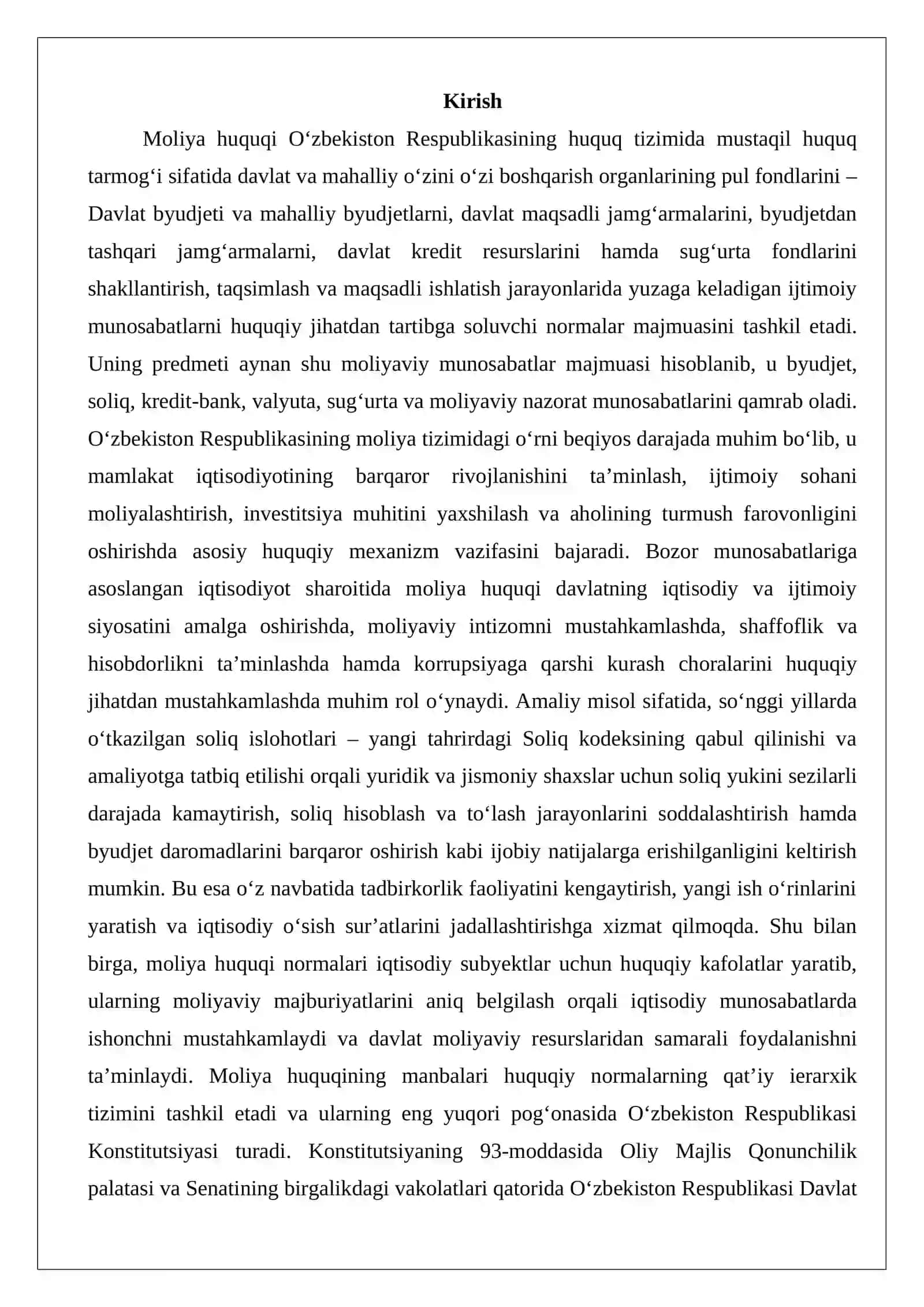 Moliya huquqining manbalari 2
