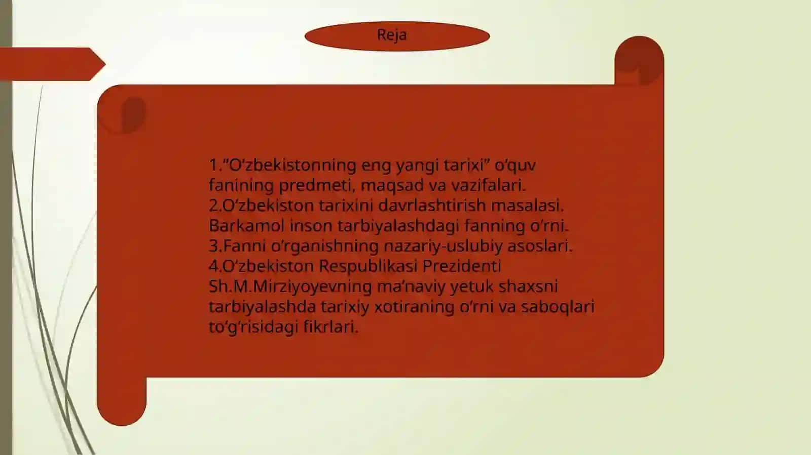“O‘ZBEKISTONNING ENG YANGI TARIXI” O‘QUV FANI 2