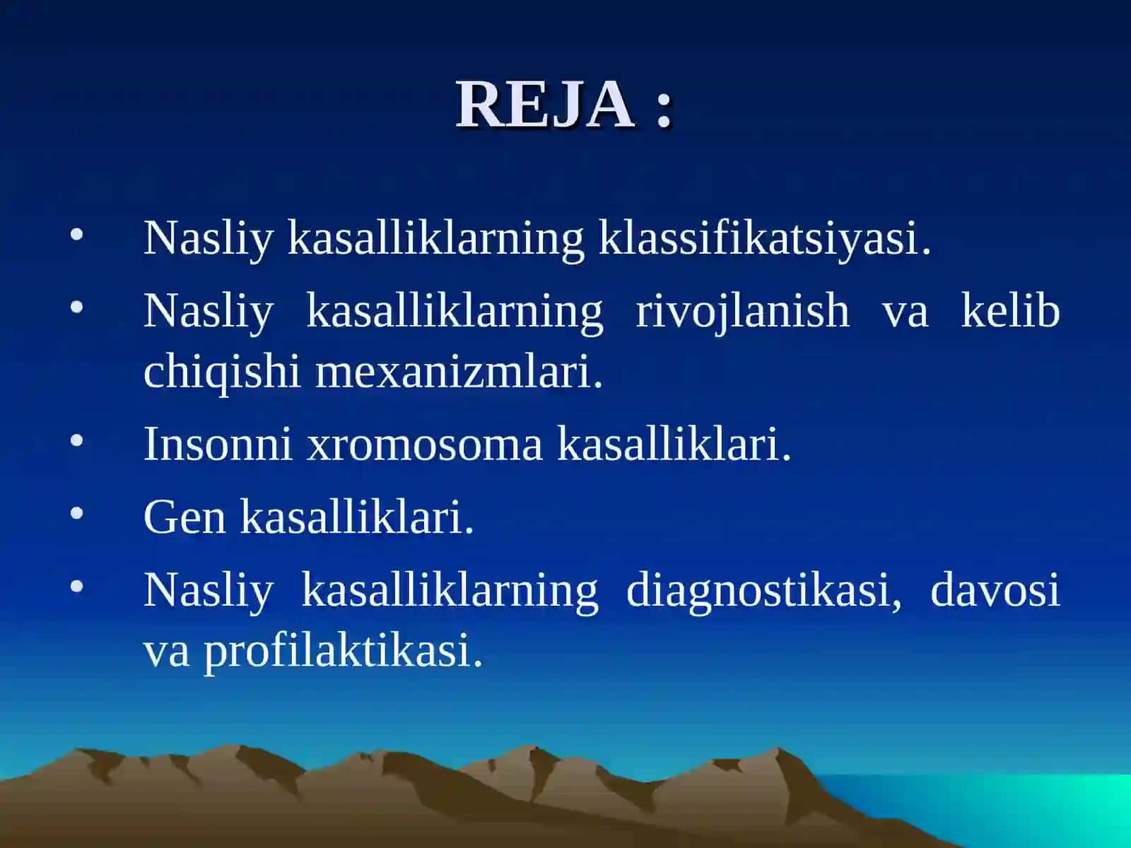 INSONNINASLIY KASALLIKLARI 2