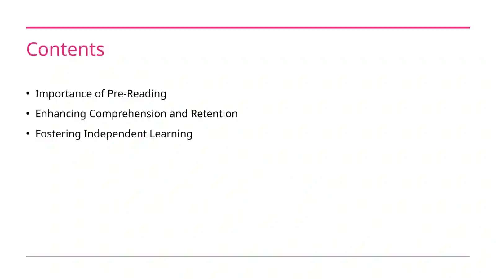 Importance of pre reading 2