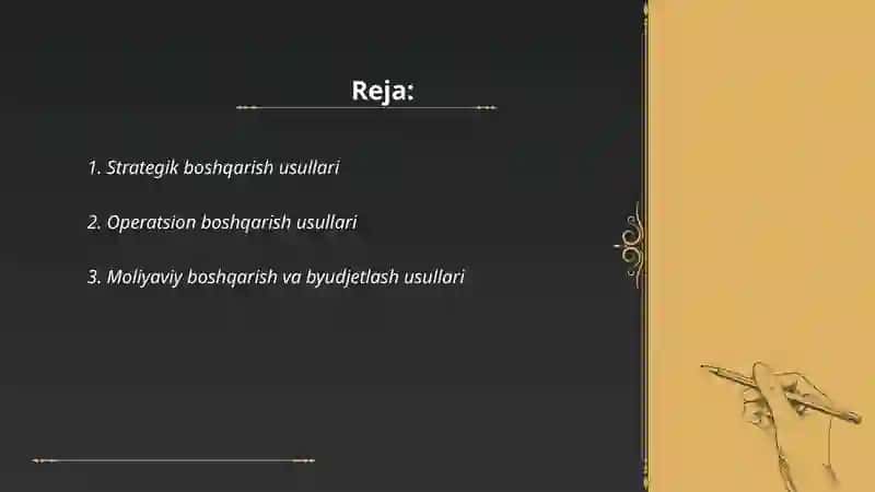 Tadbirkorlik subyektlarini boshqarish usullari 2