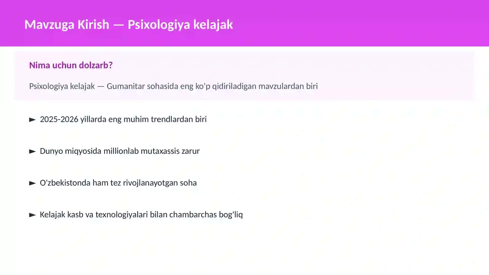 Psixologiya kelajak 2
