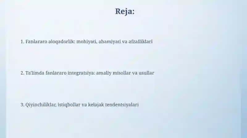 Fanlararo aloqalar 2