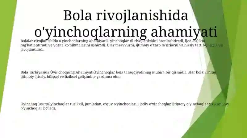Bola Tarbiyasida Òyinchoqning Ahamiyati 2
