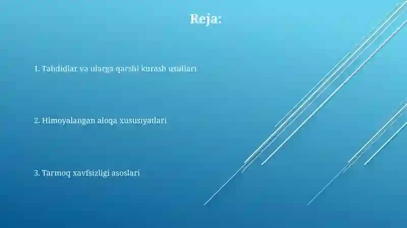 Tarmoq xavfsizligi. Xavfsiz aloqa xususiyatlari 2