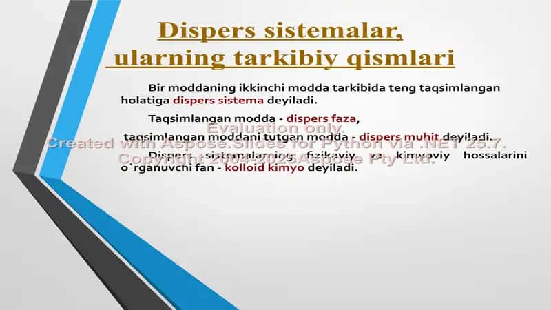 DISPERS SISTEMALAR VA ULARNING BARQARORLIGI 2