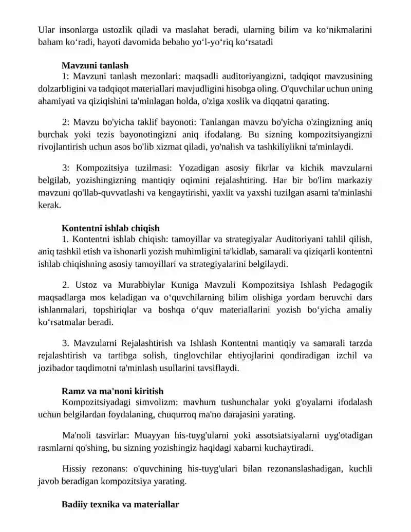 Ustoz Va Murabbiylar Kuniga Mavzuli Kompozitsiya Ishlash 2