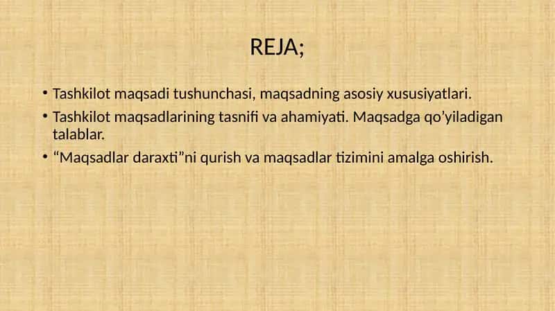 Tashkilotning Maqsadlari va Ularining Shakllanishi 2
