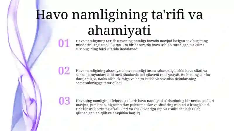 Havo Namligini O'Lchash Usullari 2
