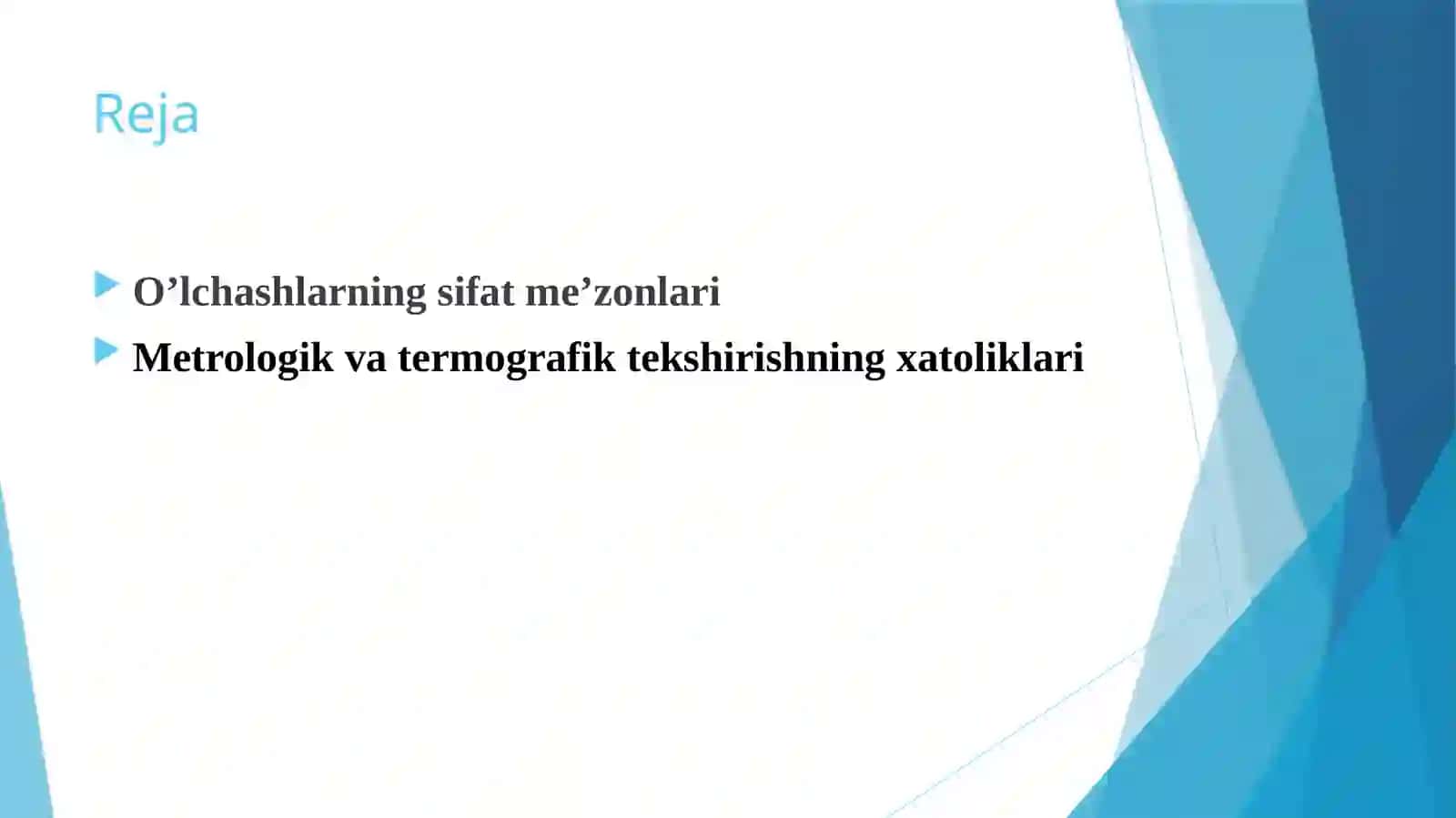 Metrologik va termografik tekshirishning xatoliklari 2