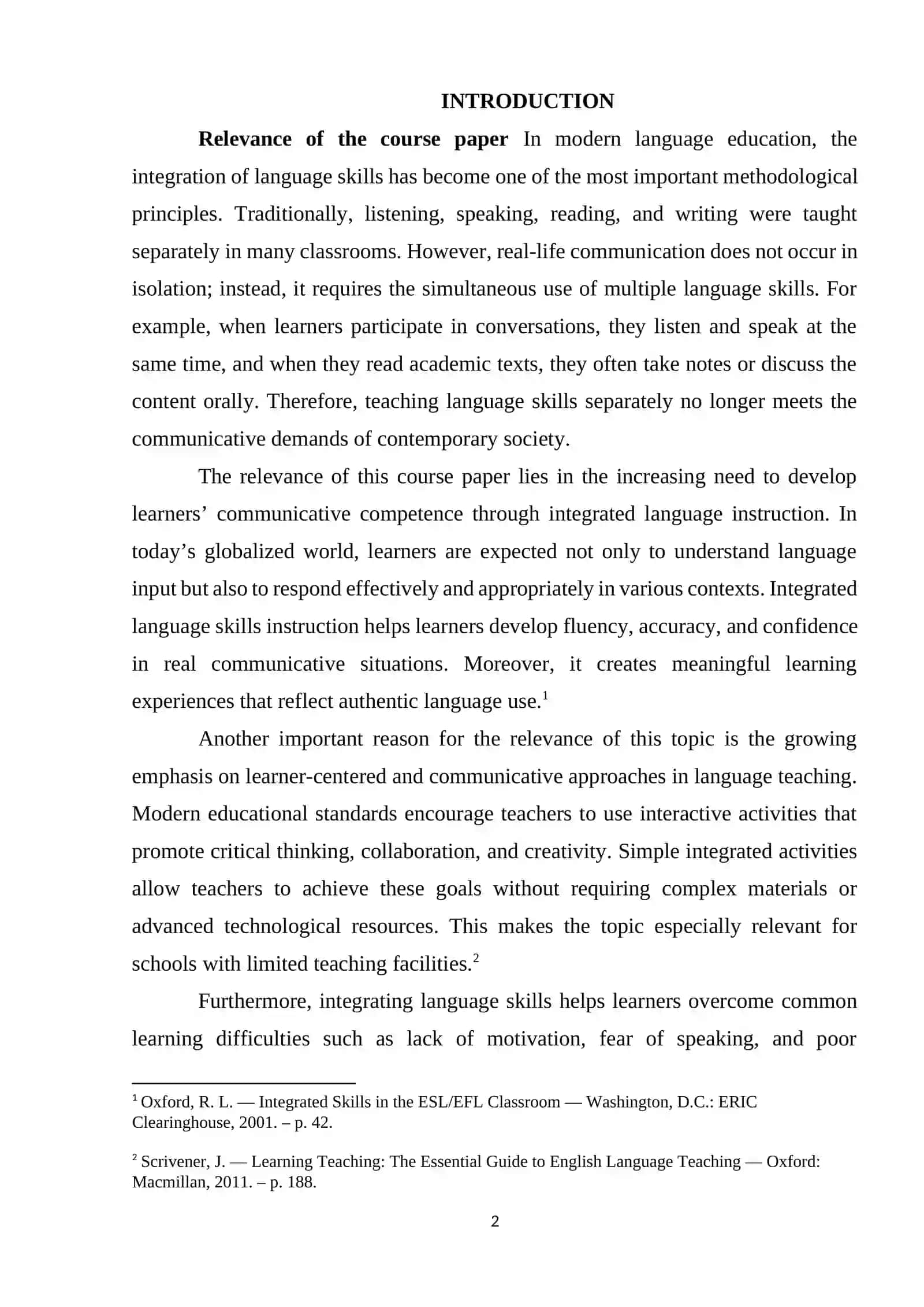 SIMPLE ACTIVITIES FOR INTEGRATING LANGUAGE SKILLS  IN THE CLASSROOM 2