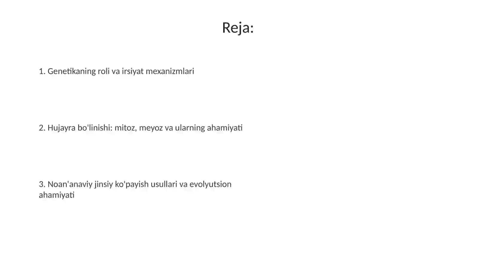 Genetika va evolyutsiya 2