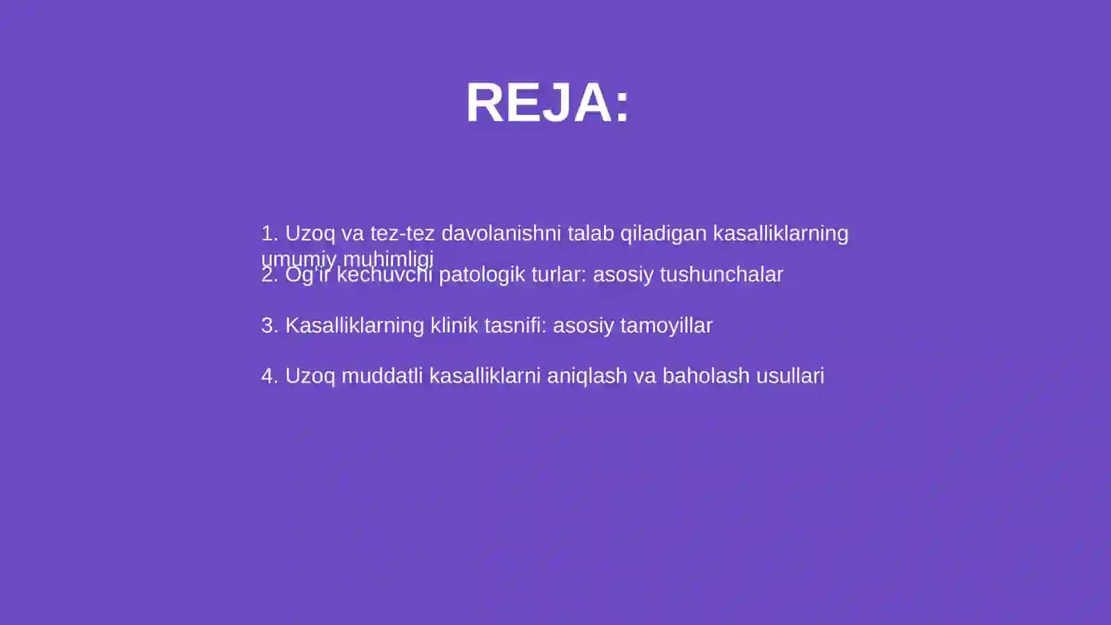 Uzoq va Tez-Tez Davolanishni Talab Qiladigan Kasalliklar 2