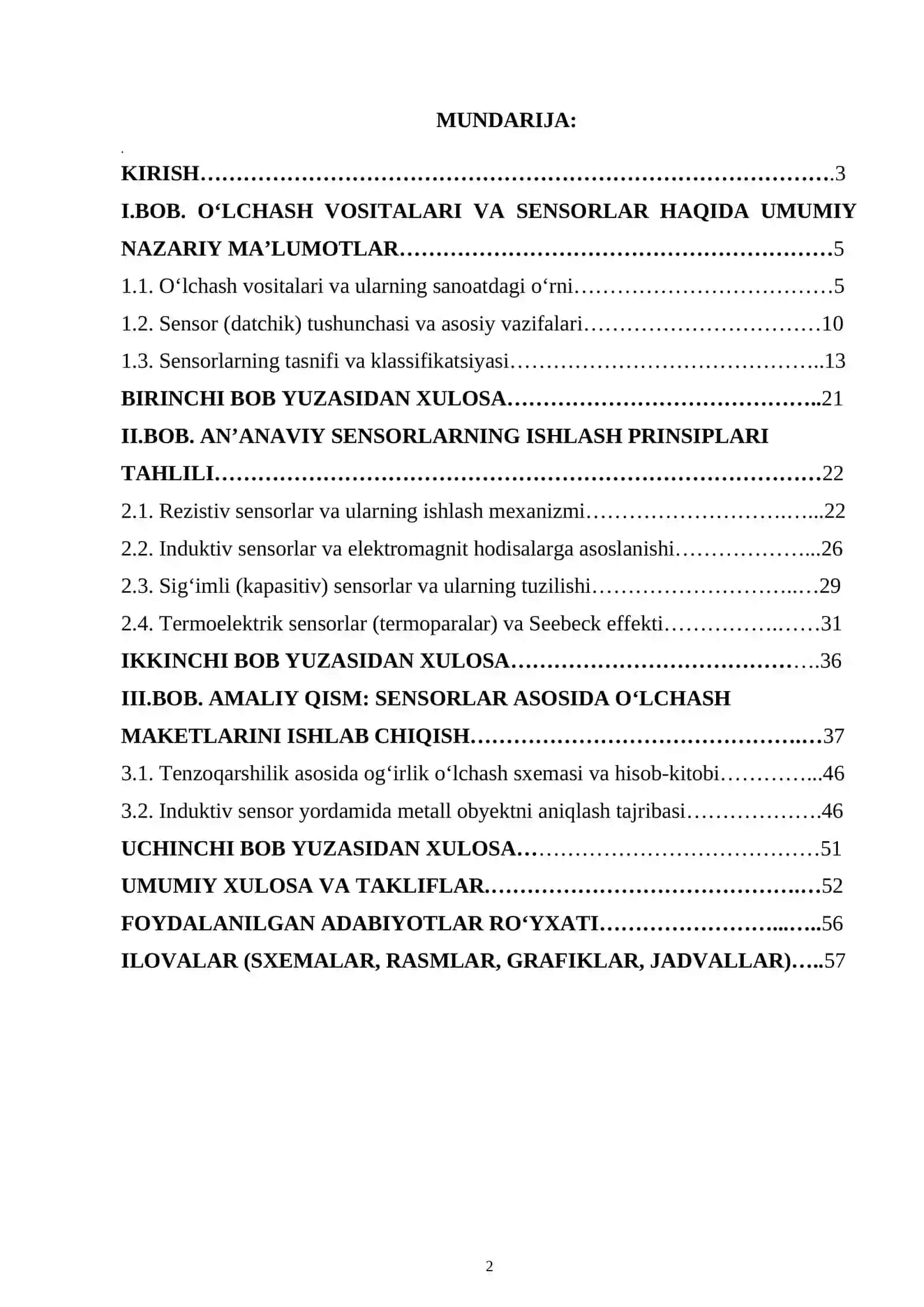 O'lchash vositalarida an'anaviy sensorlar va ularning ishlash prinsiplari tahlili 2