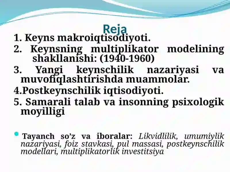 KEYNS VA KEYNSCHILIK TA`LIMOTI 2