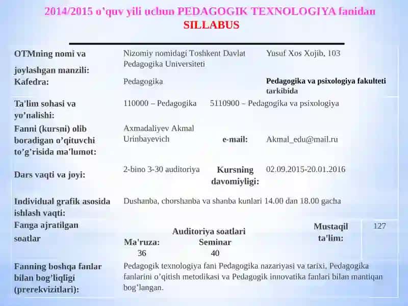 PEDAGOGIKTEXNOLOGIYAFANIDAN MODUL-ELEKTRON MAJMUASI 2