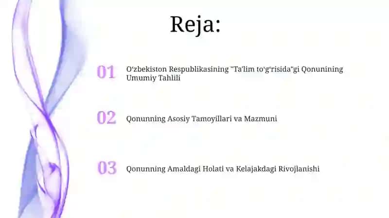 Oʼzbekiston Respublikasi "Ta'limi toʼgʼrisida" gi Qonuni va uning mazmun mohiyati 2