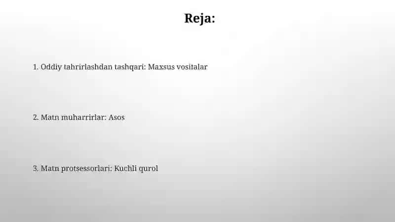 Matn muharrirlari va protsessorlari 2
