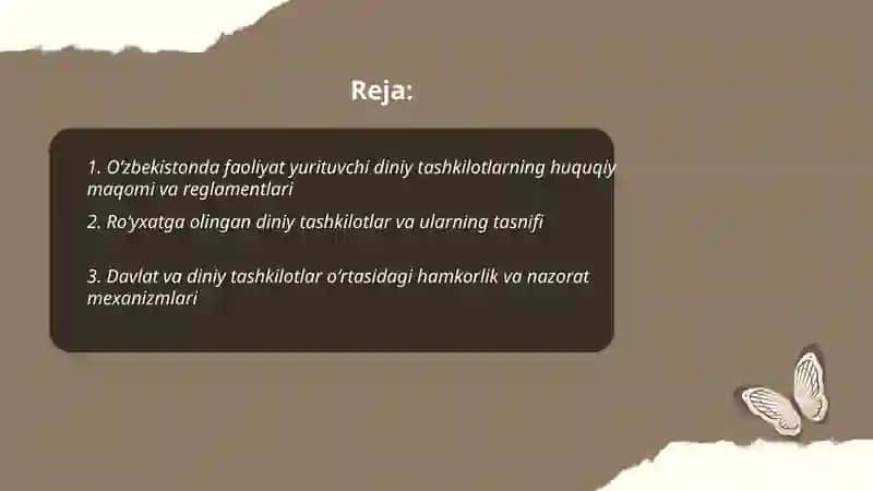 Oʻzbekistonda faoliyat yurituvchi diniy tashkilotlar 2