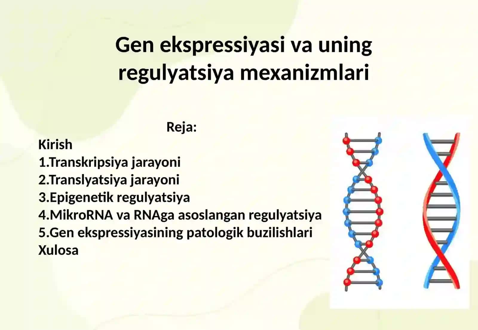 Gen ekspressiyasi va uning regulyatsiya mexanizmlari 2