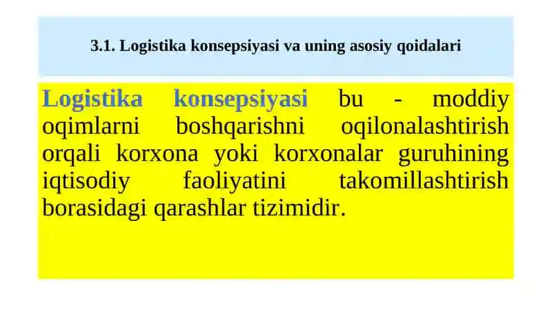 AGROSANOAT MAJMUASIDA LOGISTIKA KONSEPSIYASI 2