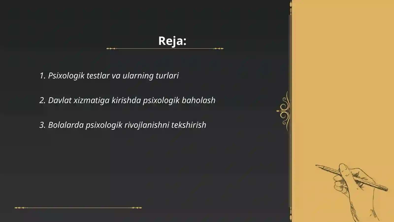 Psixologik tekshiruv va tadqiqotlar 2