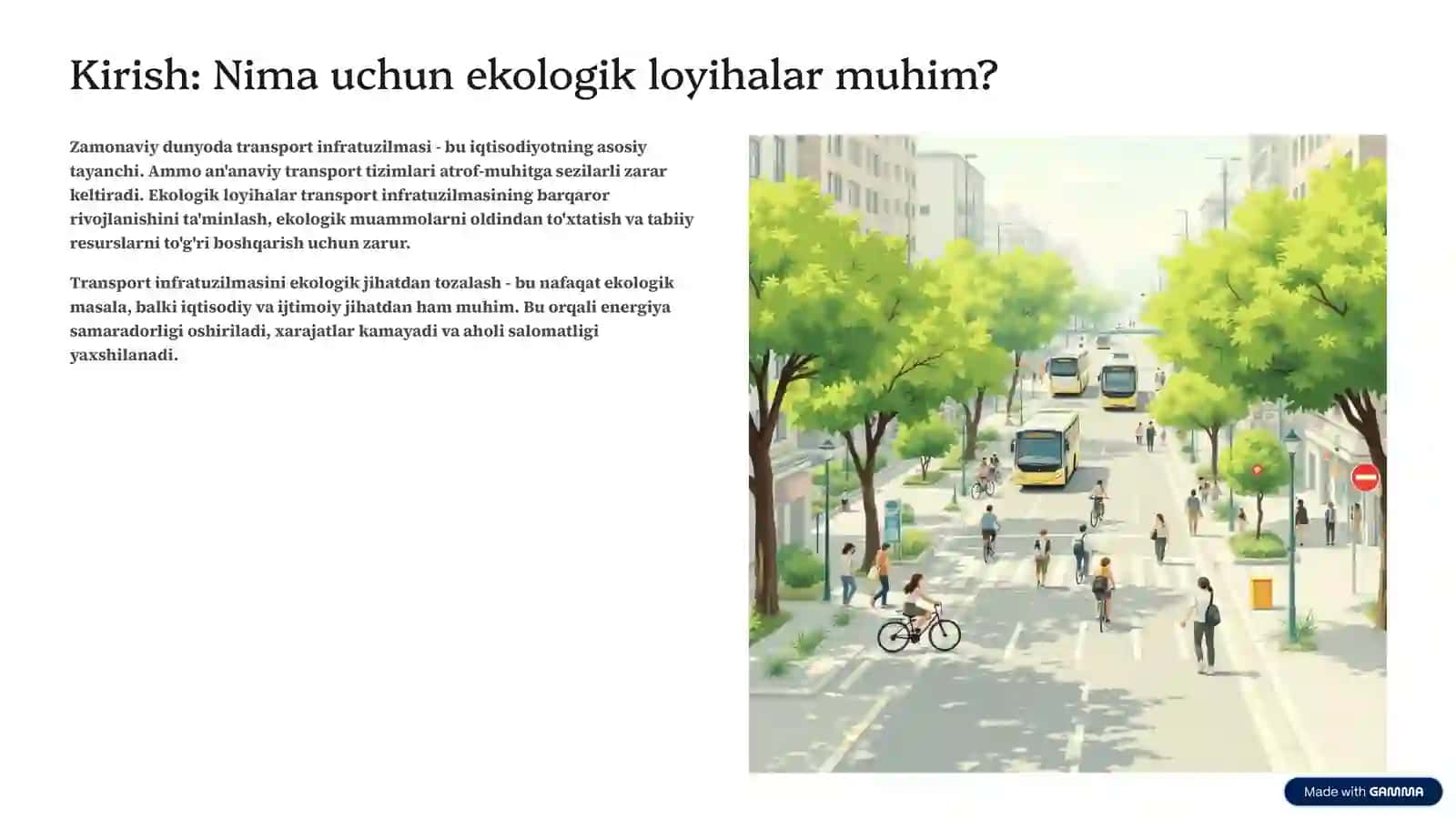 Ekologik loyihalar ishlab chiqish: Barqaror kelajak sari 2