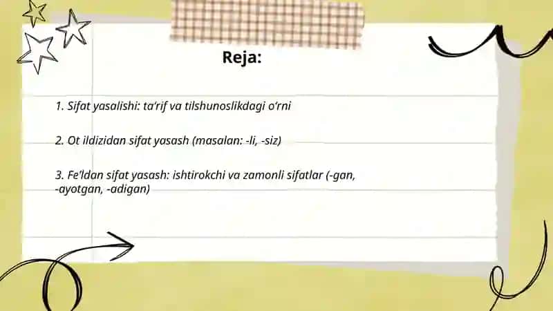 Sifat yasalishi 2