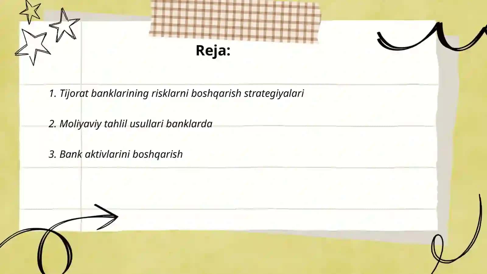 Tijorat banklarining risklarni boshqarish strategiyalari 2