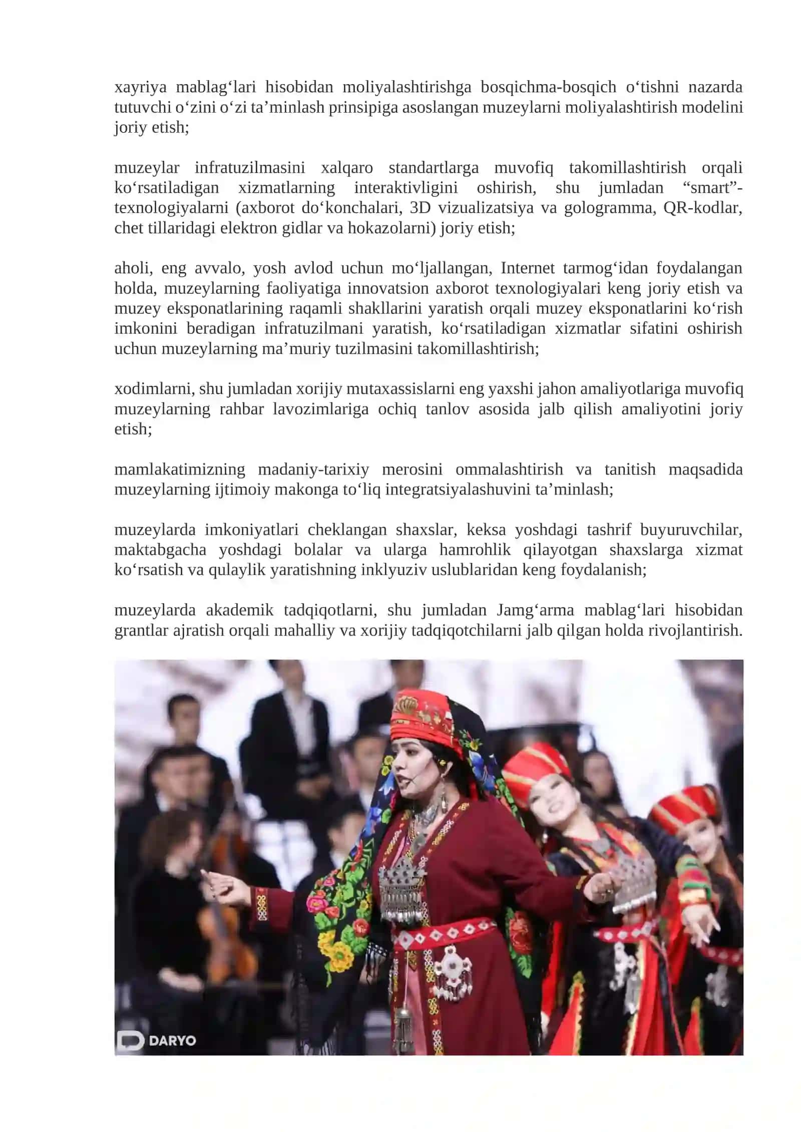 Madaniyat va San’at sohasining rivojlanishi 2
