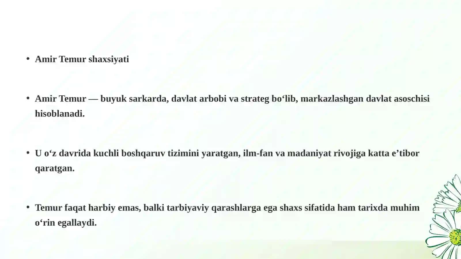 Amir Temur o‘gitlarining tarbiyaviy ahamiyati 2