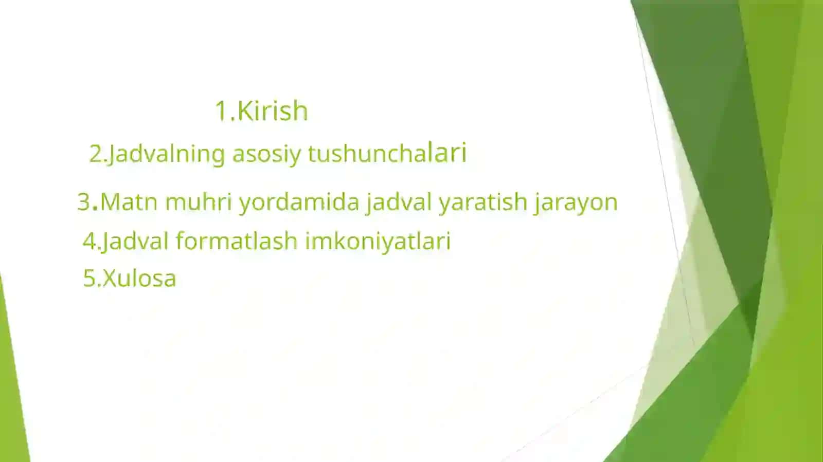 Matn muhri uchun jadval yaratish haqida 2