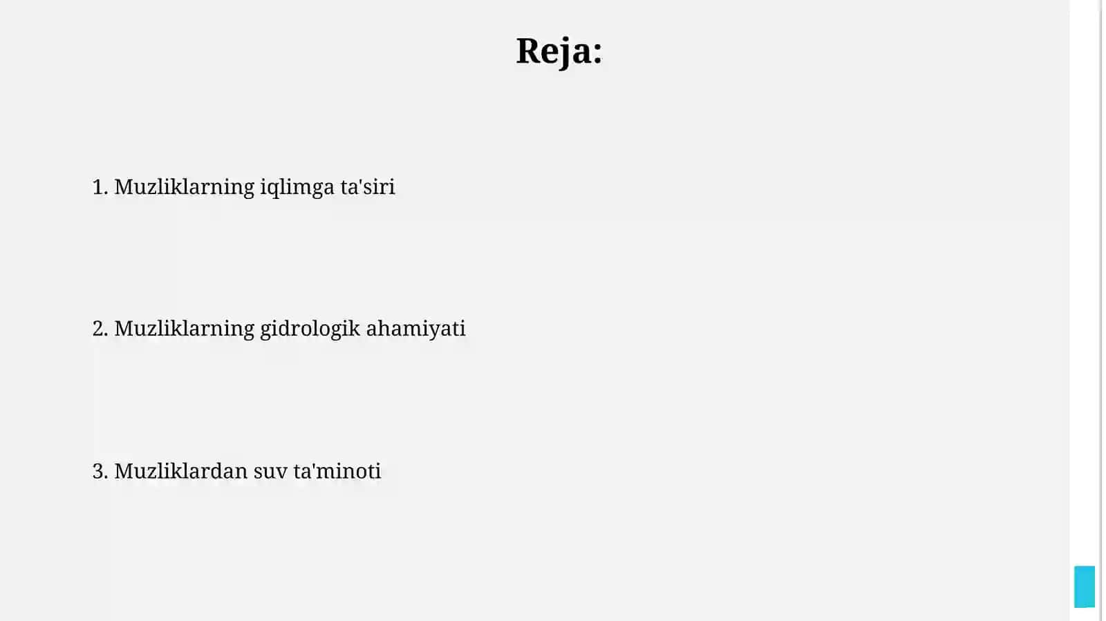 Muzliklarning gidrologikahamiyati 2
