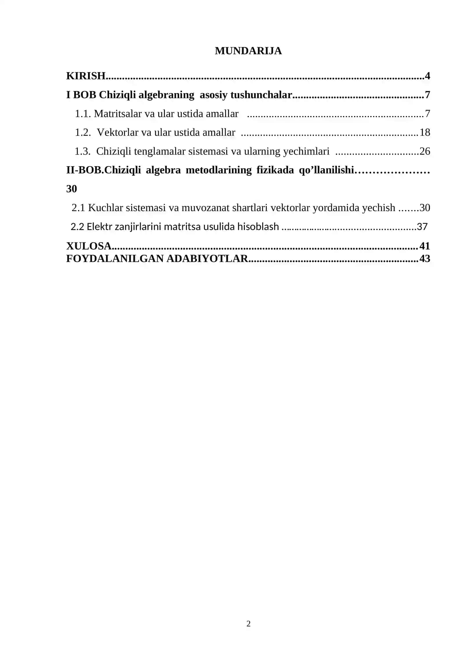 Matematika va uni o’qitish metodikasi 2