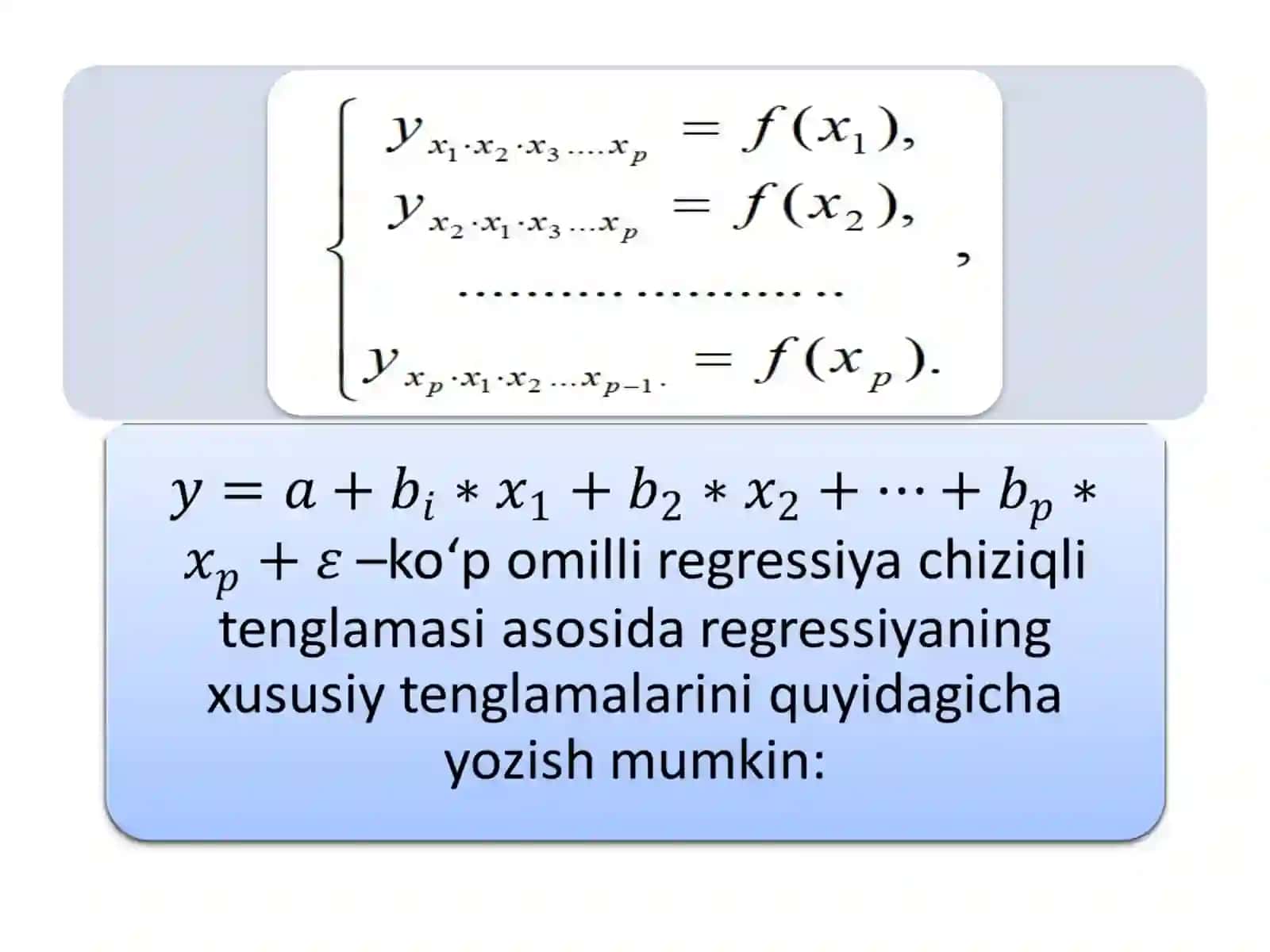 REGRESSIYANING XUSUSIY TENGLAMASI 2
