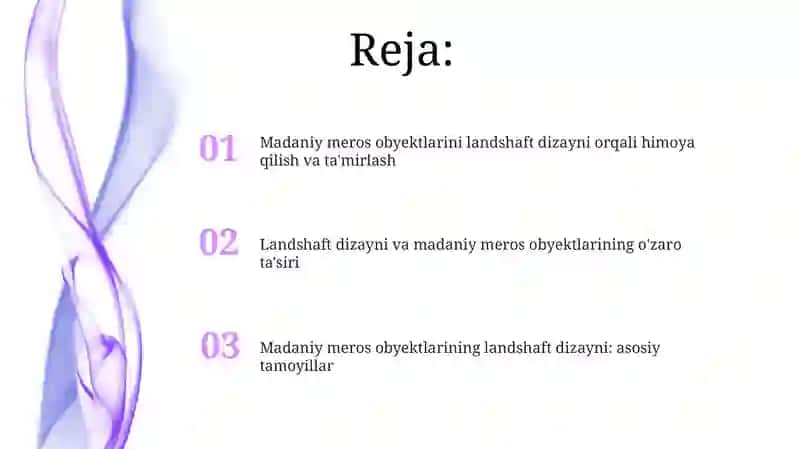 Madaniy me’ros obyektlarining landshaft dizayni 2
