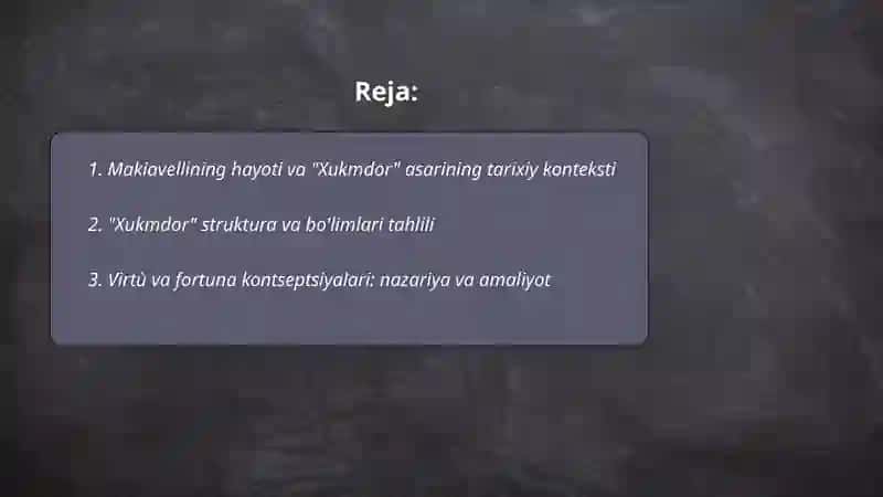 Makiavellining "Xukmdor" asari 2