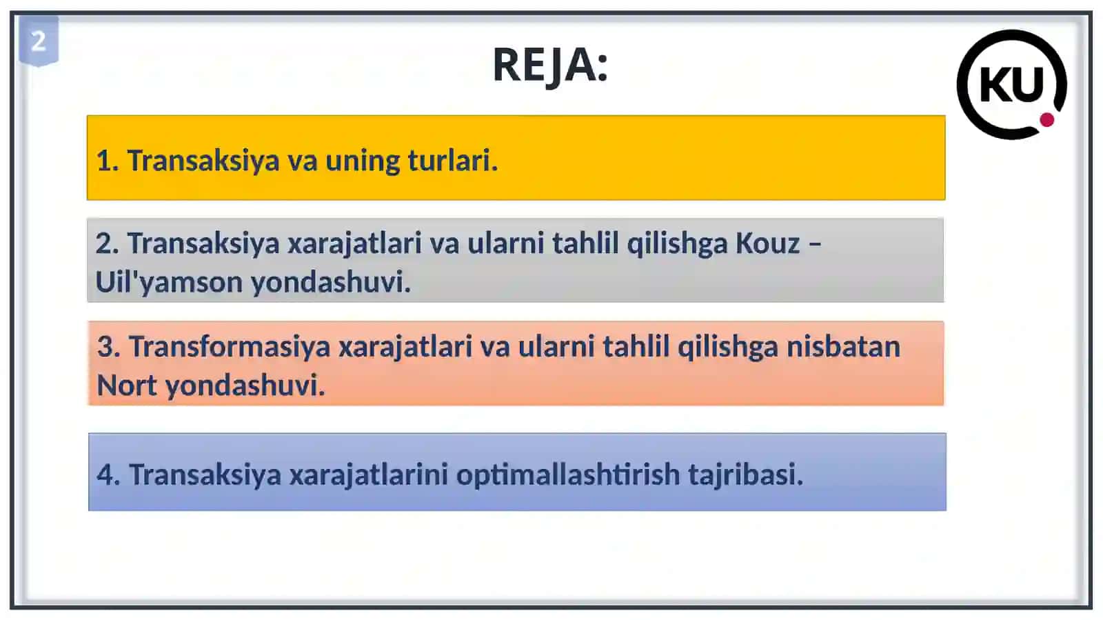 Transaksiya va transformasiya xarajatlari 2