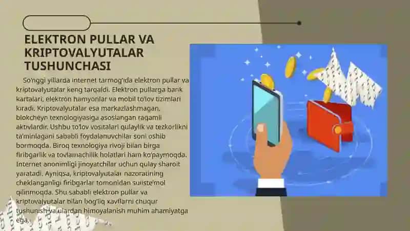 ELEKTRON PULLAR VA KRIPTOVALYUTALAR 2