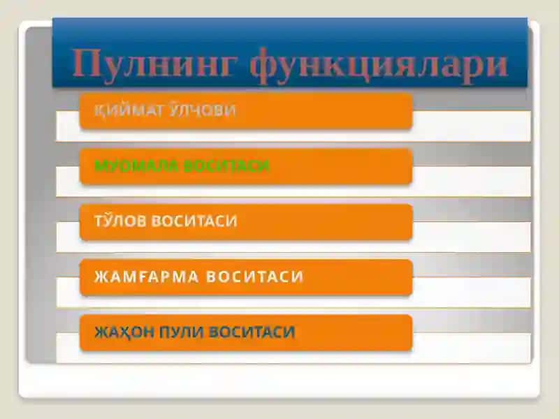 Пулнинг функциялари 2