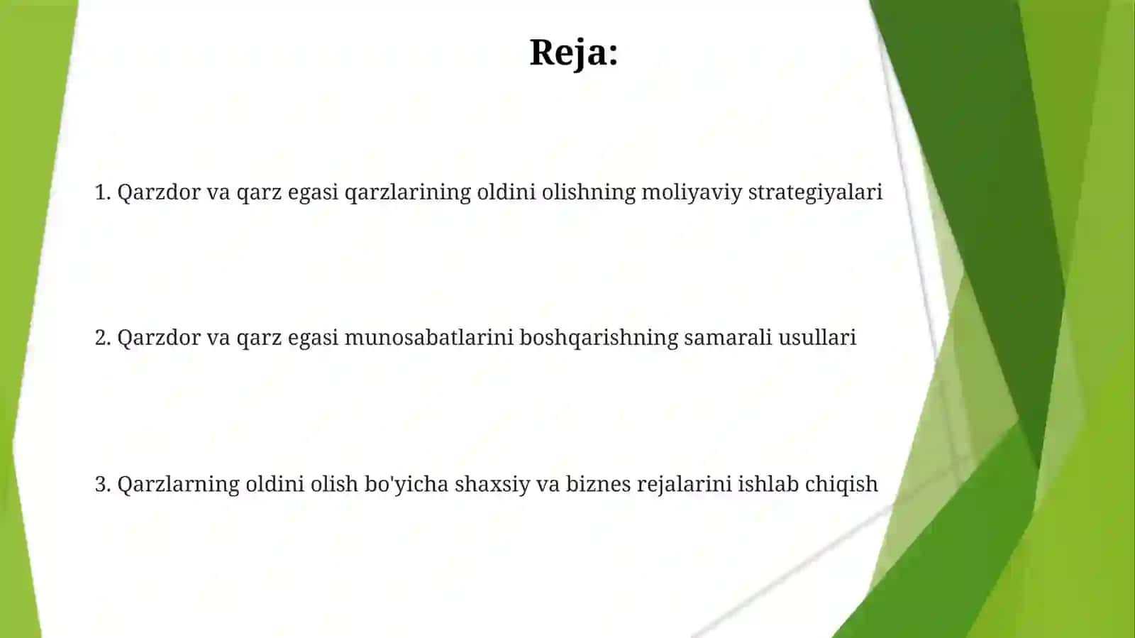 Debitorlik va kreditorlik qarzlaring yuzaga kelishini oldini olish yo'llari 2