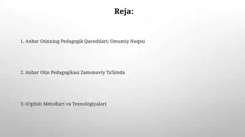 Anbar Otinning Pedagogik Qarashlari 2
