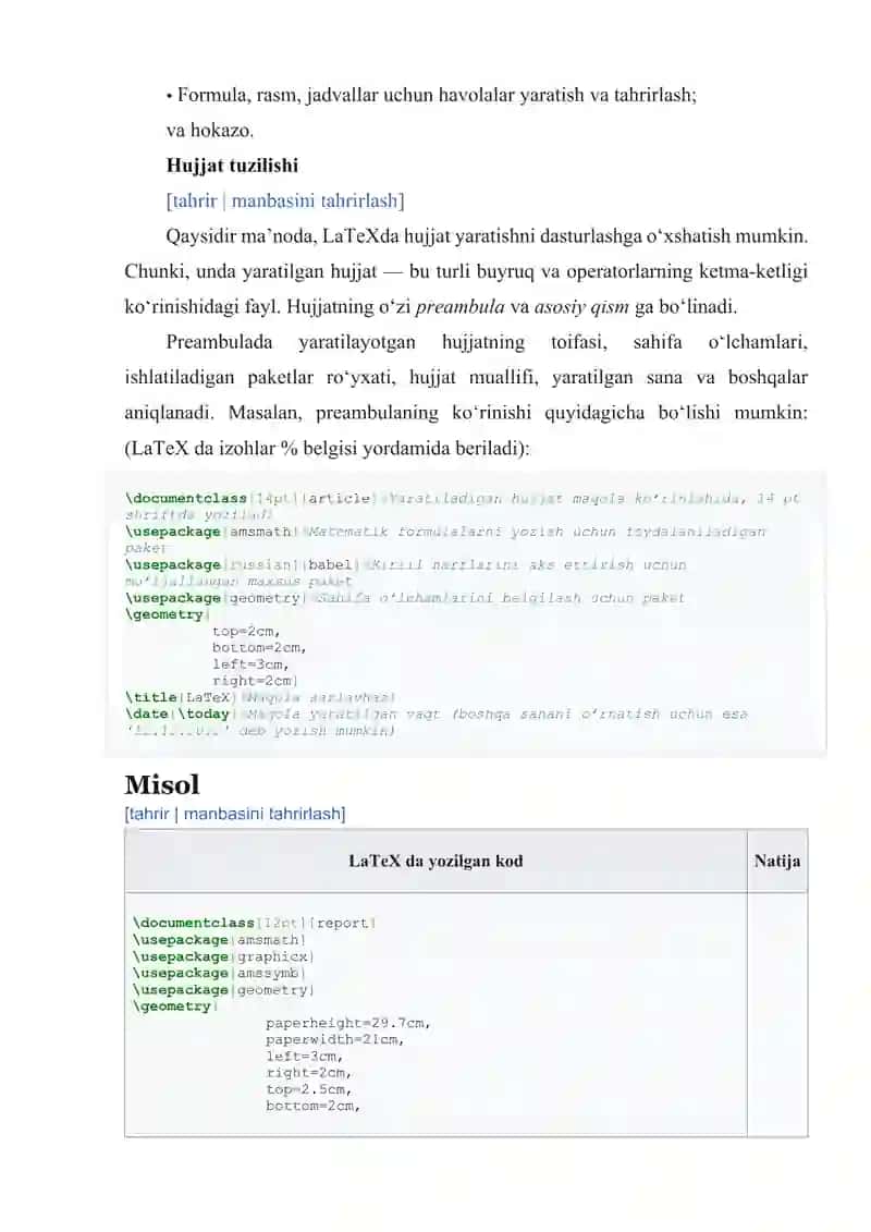 Latex dasturini o’rnatish va uning imkoniyatlari 2