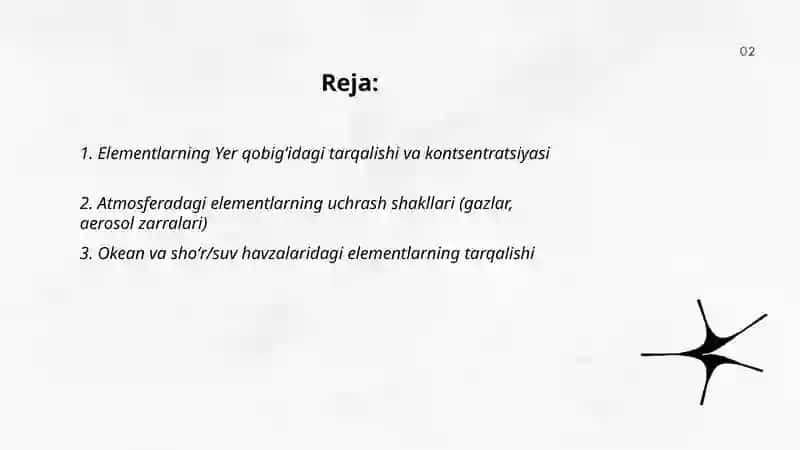 Tabiatida kimyoviy elementlarni tarqalishi va uchrash shakllari 2