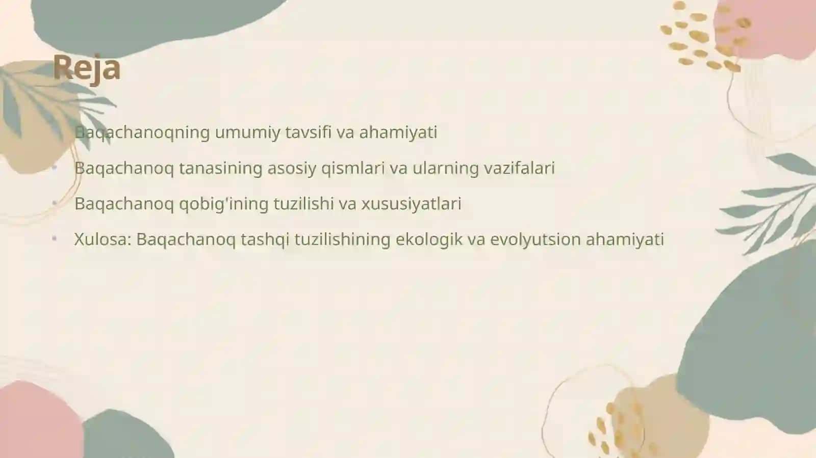 Baqachanoq tashqi tuzilishi 2