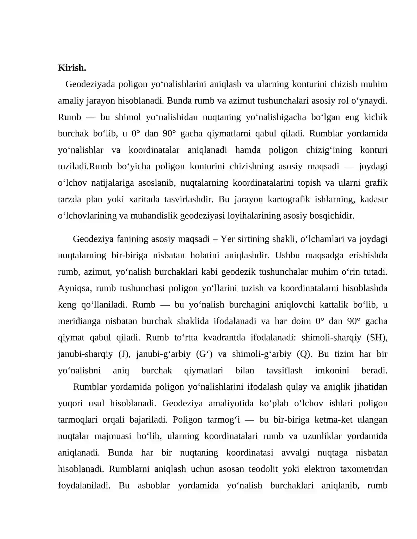 Rumb bo‘yicha poligon konturini chizish 2