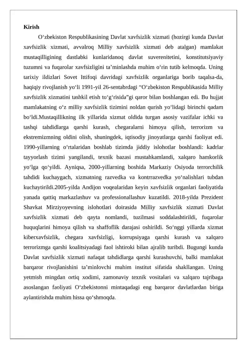 O‘zbekiston Respublikasida Davlat xavfsizlik xizmati 2