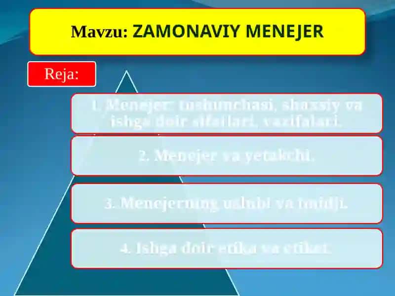 ZAMONAVIY MENEJER 2