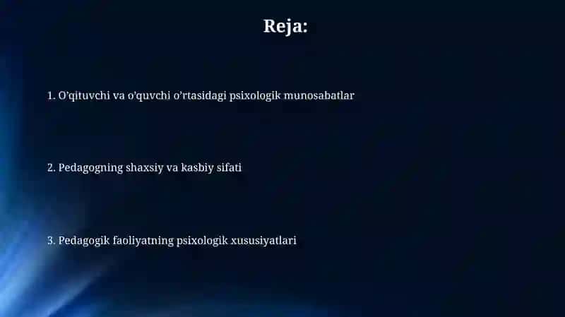 Pedagogik faoliyatning psixologik xususiyatlari 2